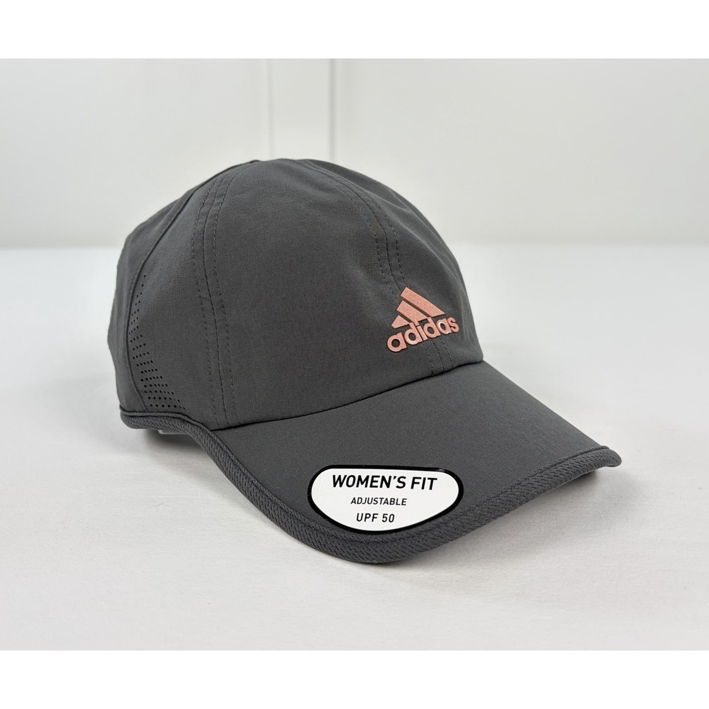 Adidas Women's Fit Aeroready Baseball Hat Cap Gray Rose Gold Logo Adjustable NWT